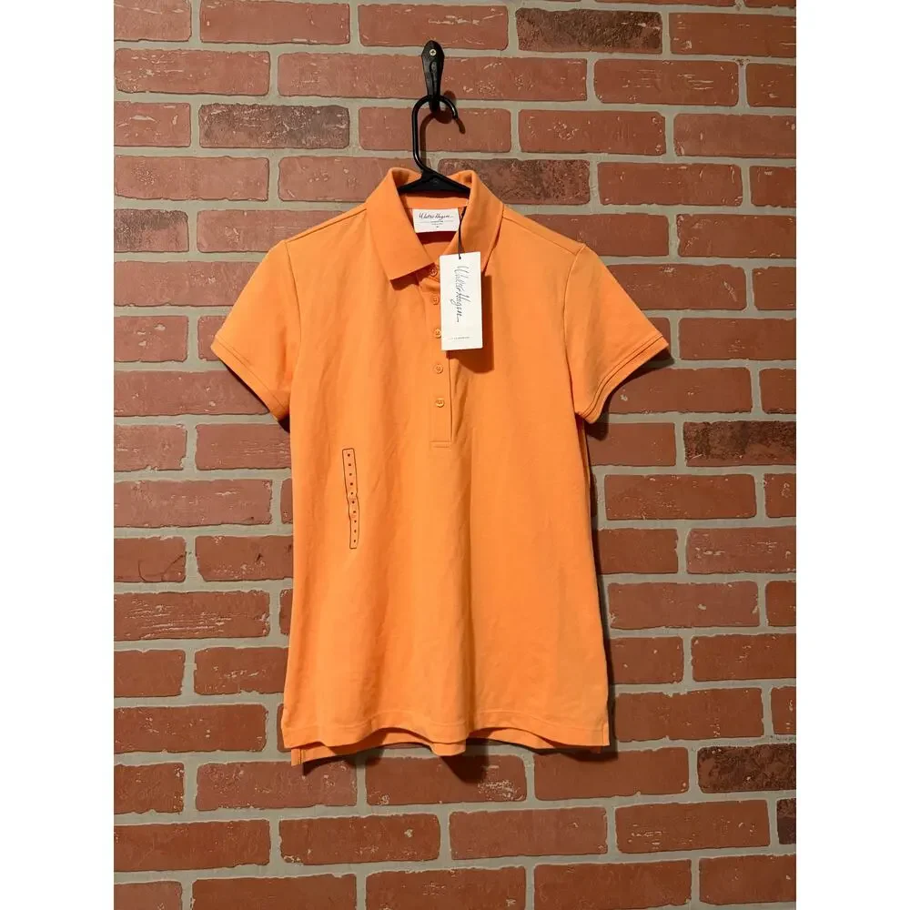 NWT/NWOT Walter Hagen Women's Clubhouse Orange Short Sleeve Classic Polo - Picture 4 of 10